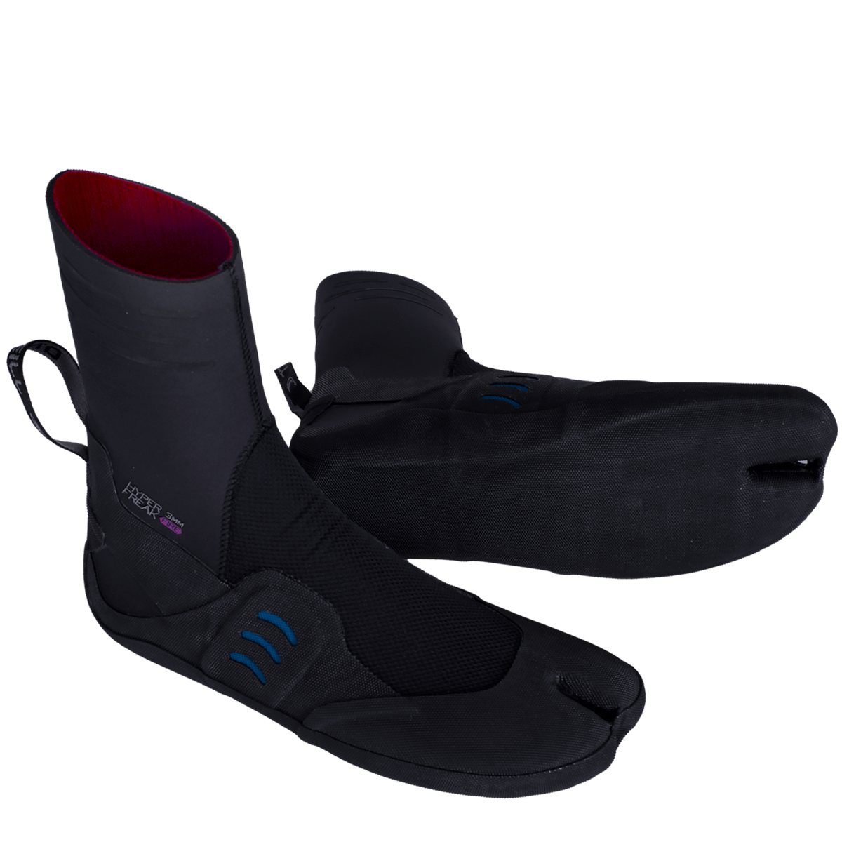 O'Neill Hyperfreak Fire 3mm Women's Split Toe SAMPLE Wetsuit Boot - Black/Tidepool