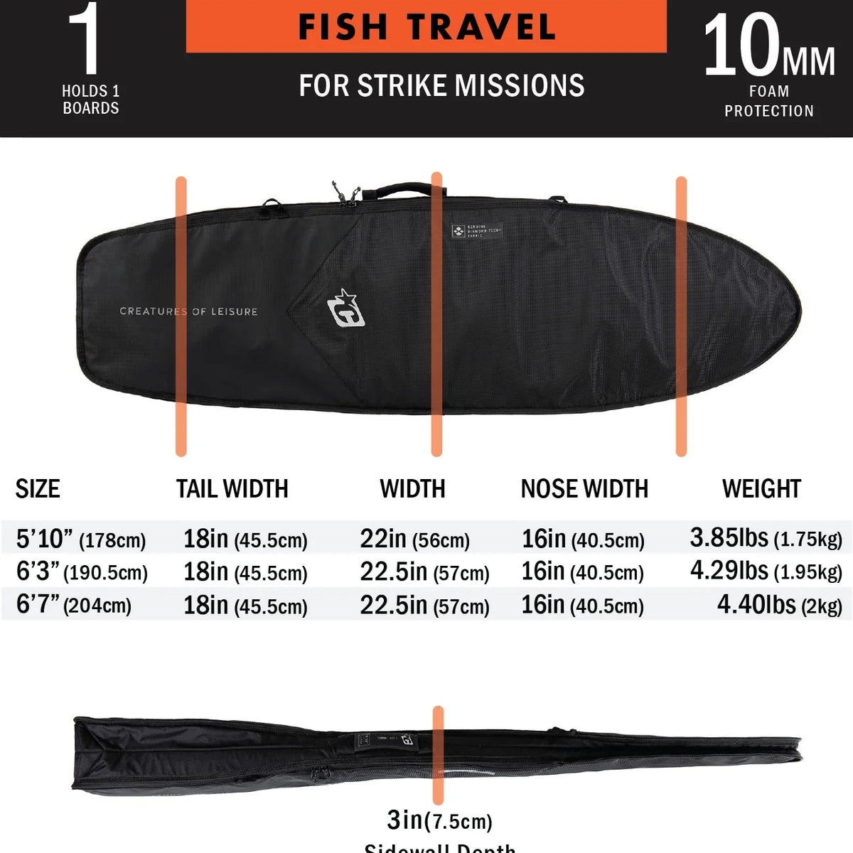 Creatures Of Leisure Fish Travel DT2.0 - Black Silver