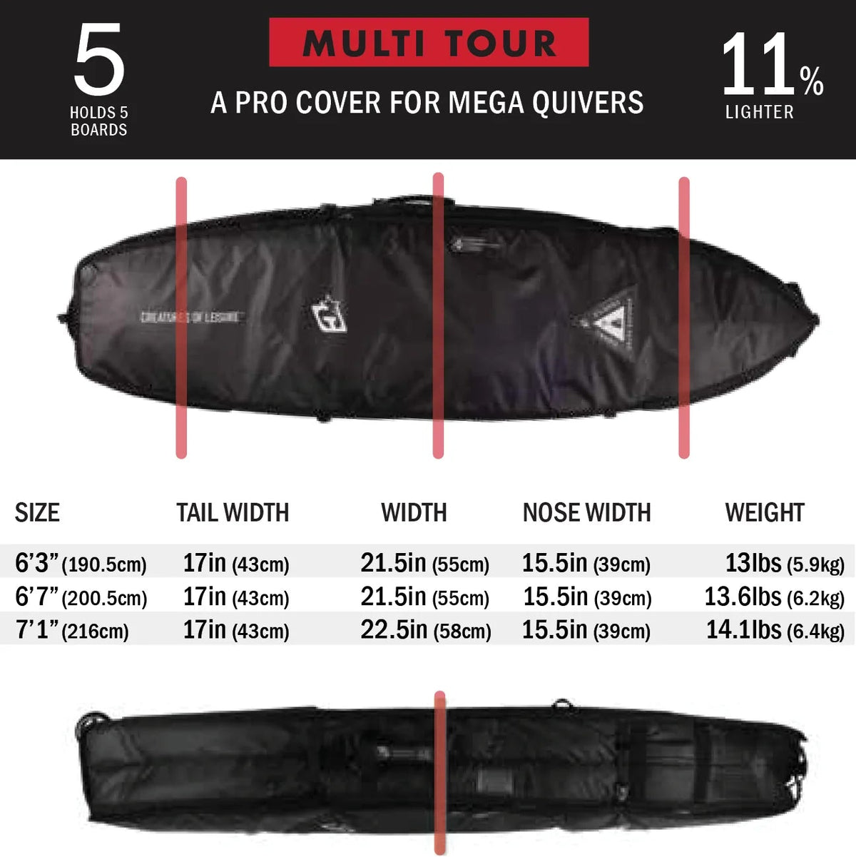 Creatures Of Leisure Shortboard Multi Tour Wheely DT2.0 - Black Silver