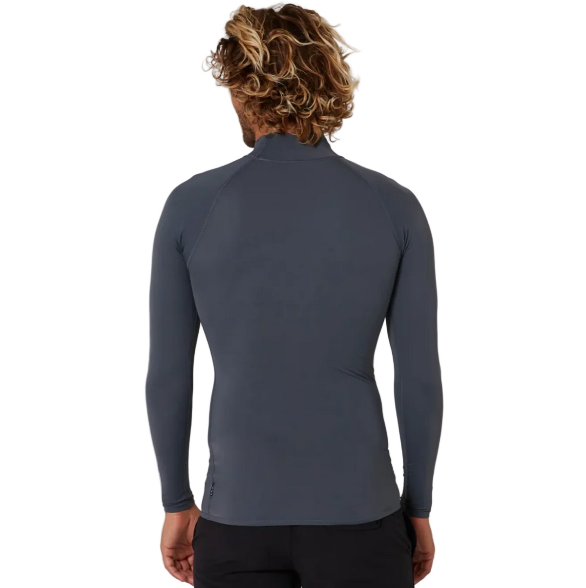 Ocean & Earth Script Men's Long Sleeve Rash Shirt - Charcoal