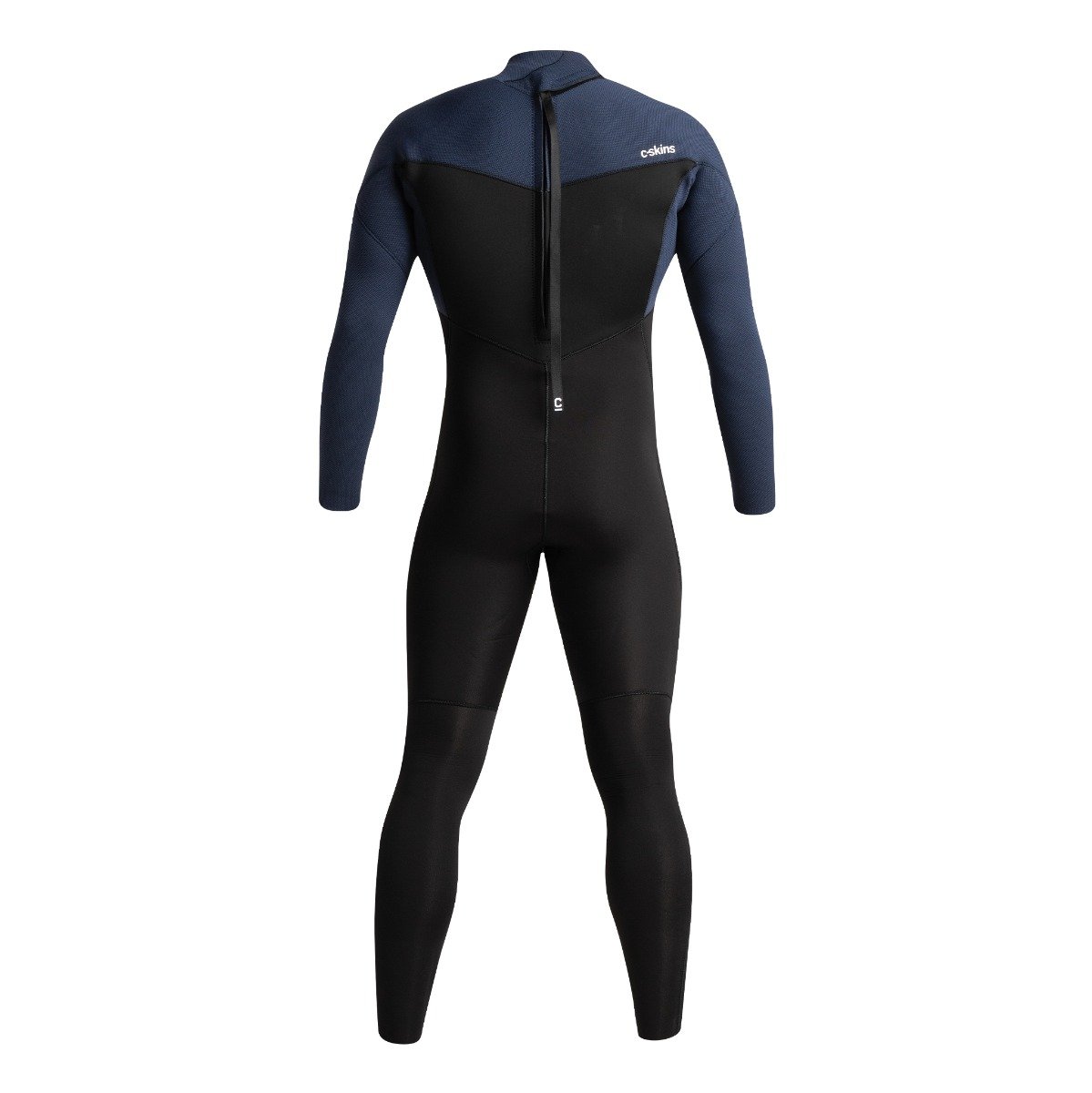 C Skins Session 4/3mm Mens Back Zip Wetsuit - Black/Slate/Cyan - Back