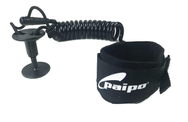 Paipo Deluxe Wrist Coiled Leash - Black
