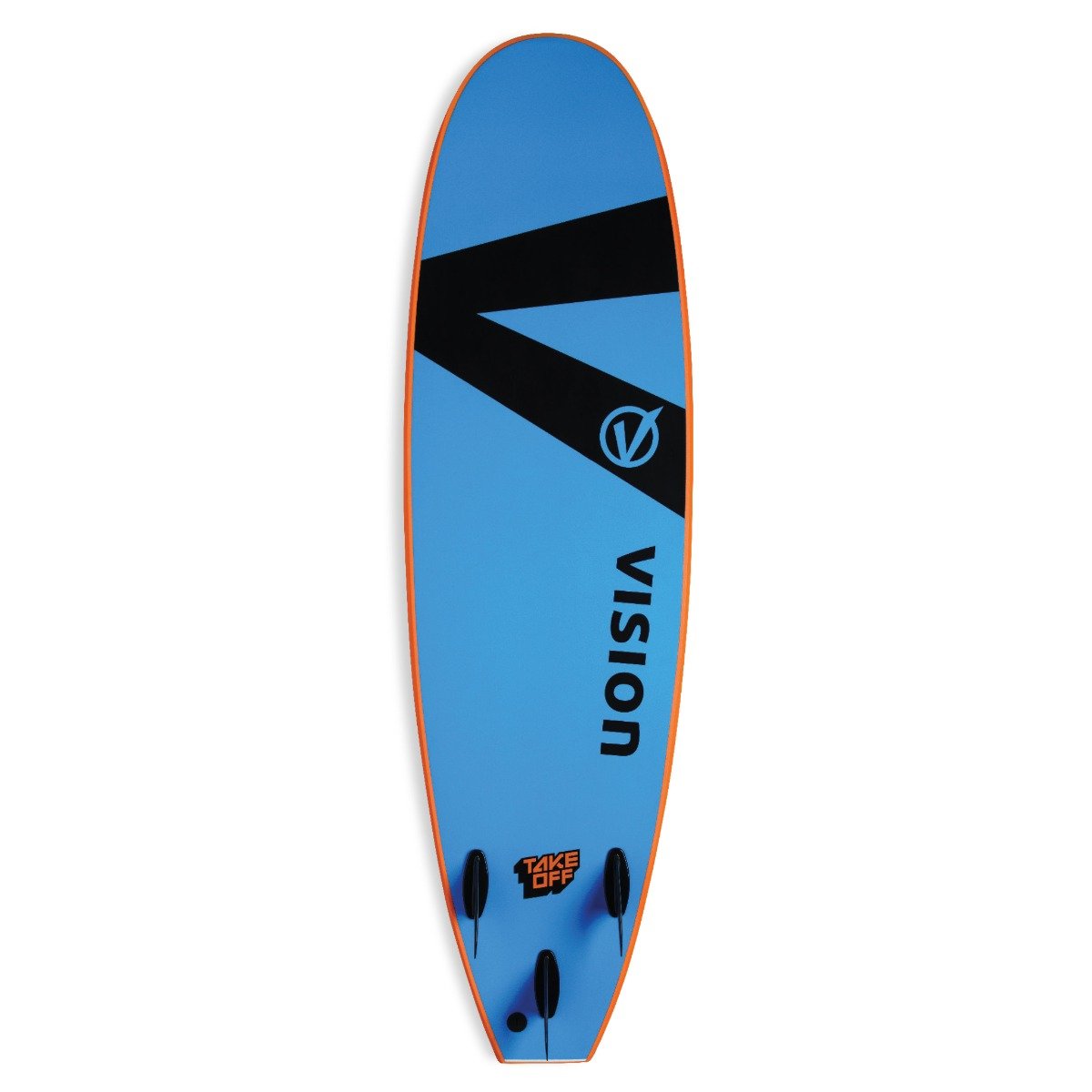 Vision TakeOff 6'6" Softboard Surfboard - Orange/Cyan - Bottom