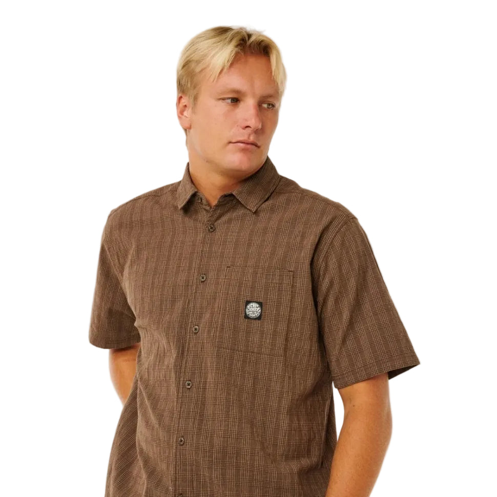Rip Curl Premium Surf Check S/S Shirt - Coffee