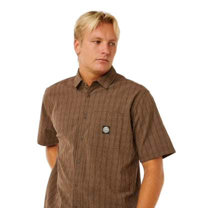 Rip Curl Premium Surf Check S/S Shirt - Coffee