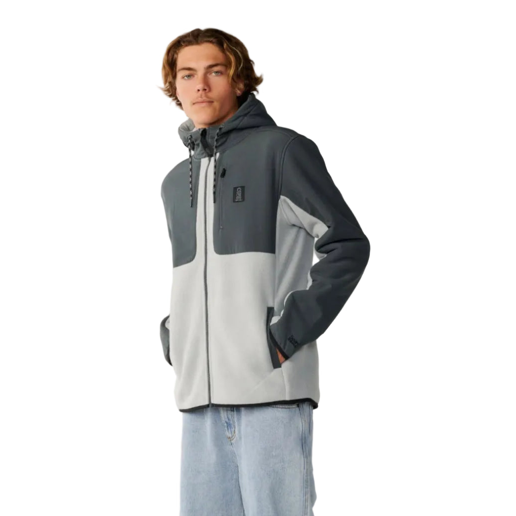 Rip Curl Mens Search Series Panelled Zip Thru Hoodie - Charcoal Grey