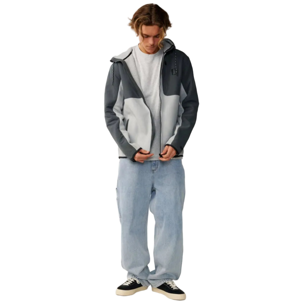 Rip Curl Mens Search Series Panelled Zip Thru Hoodie - Charcoal Grey