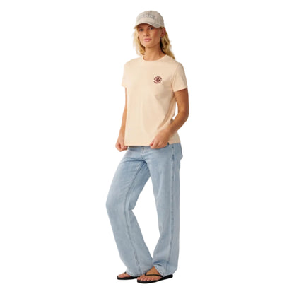 Rip Curl Womens Party Wave Standard Tee - Light Apricot