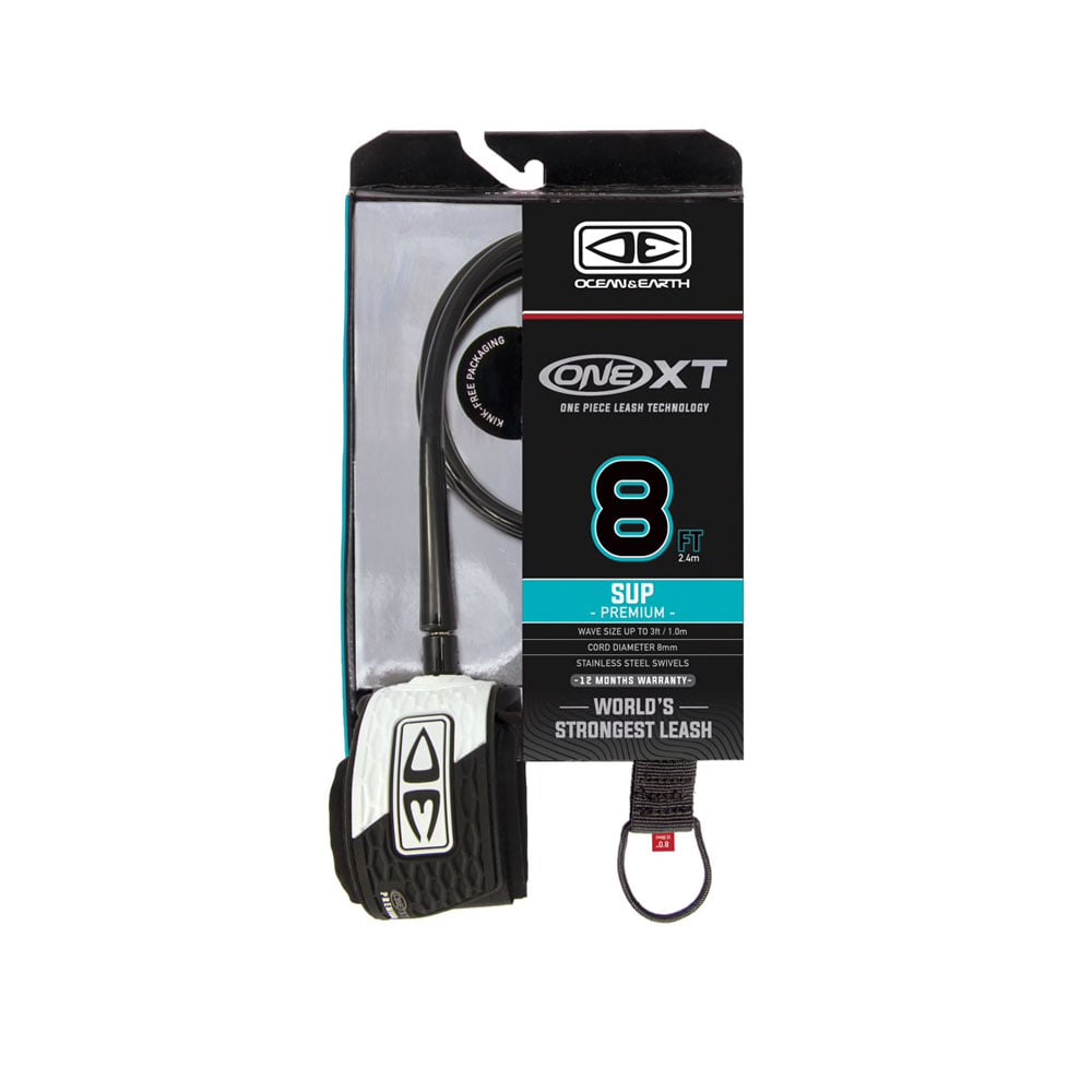 Ocean & Earth 8ft SUP ONE-XT Premium Leash - Black