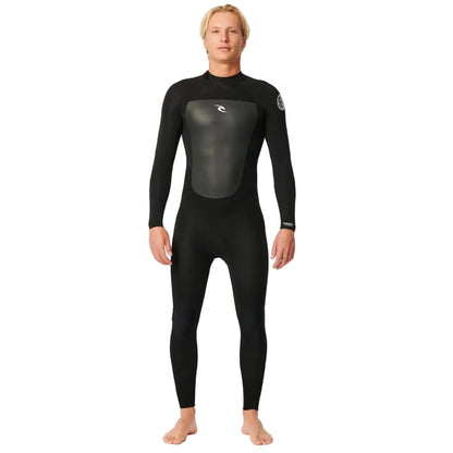 Rip Curl Omega 4/3mm Mens Back Zip Wetsuit - Black
