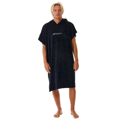 Rip Curl Brand Hooded Towel Mens Changing Robe - Black/Grey