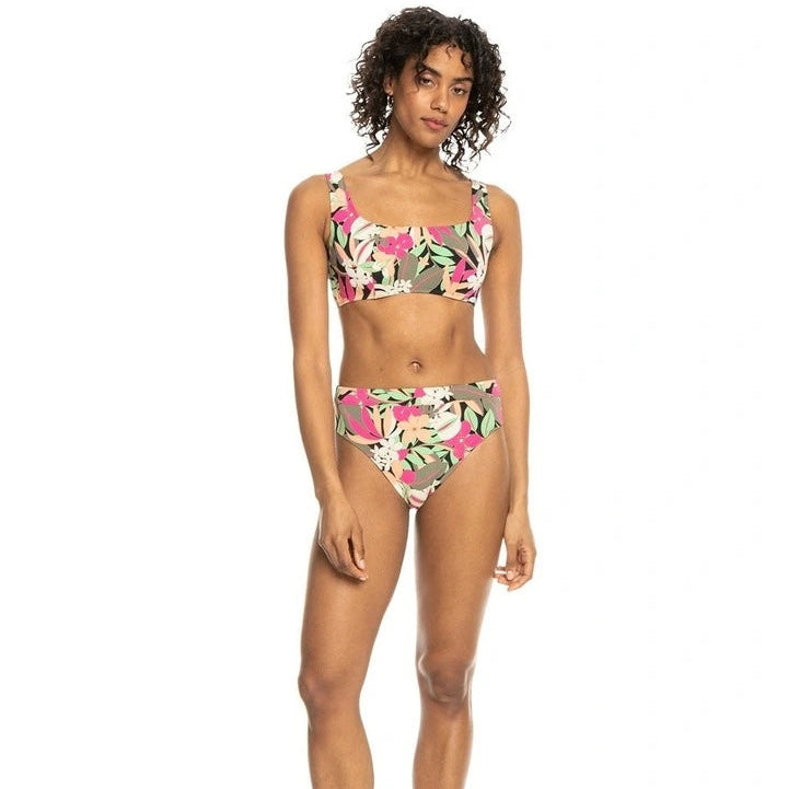 Roxy Printed Beach Classics Women's D-Cup Bikini Top - Anthracite Palm Song