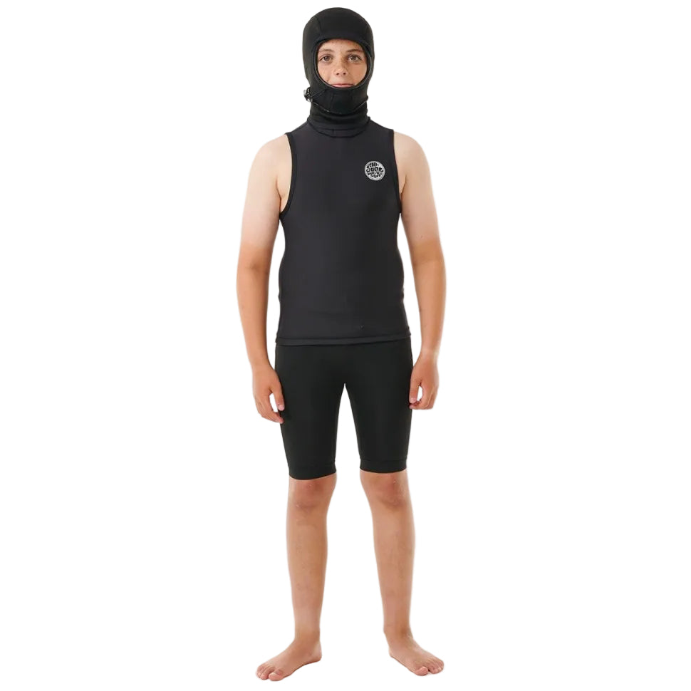 Rip Curl Kids F Bomb Polypro Hooded Vest in Black