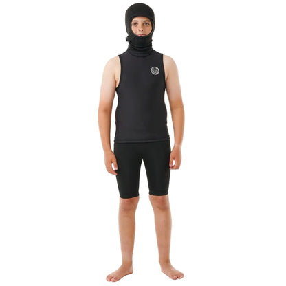 Rip Curl Kids F Bomb Polypro Hooded Vest in Black