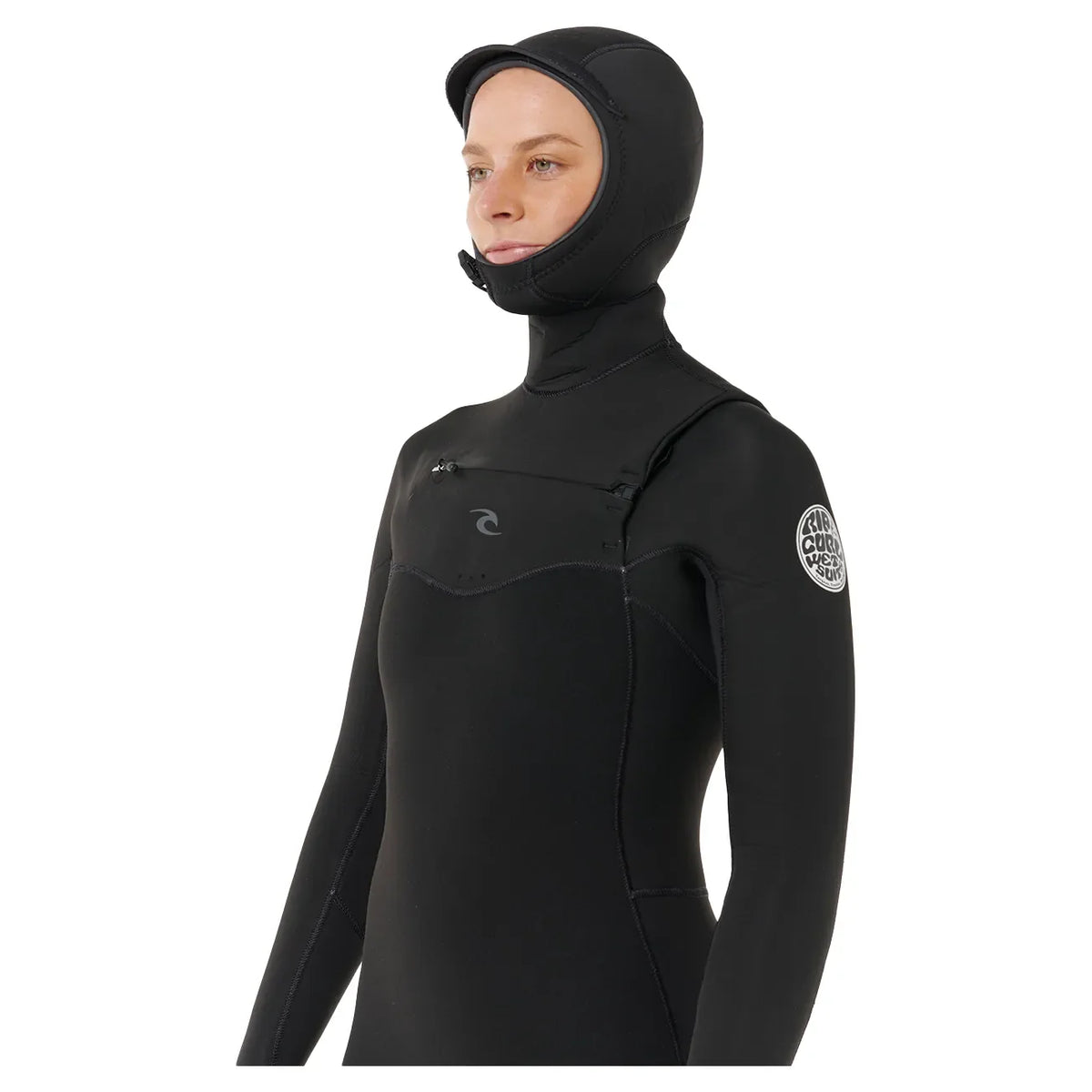 Rip Curl Women's Dawn Patrol 6/4mm Chest Zip Hooded Wetsuit - Black - 2025/2026 - Buy online today