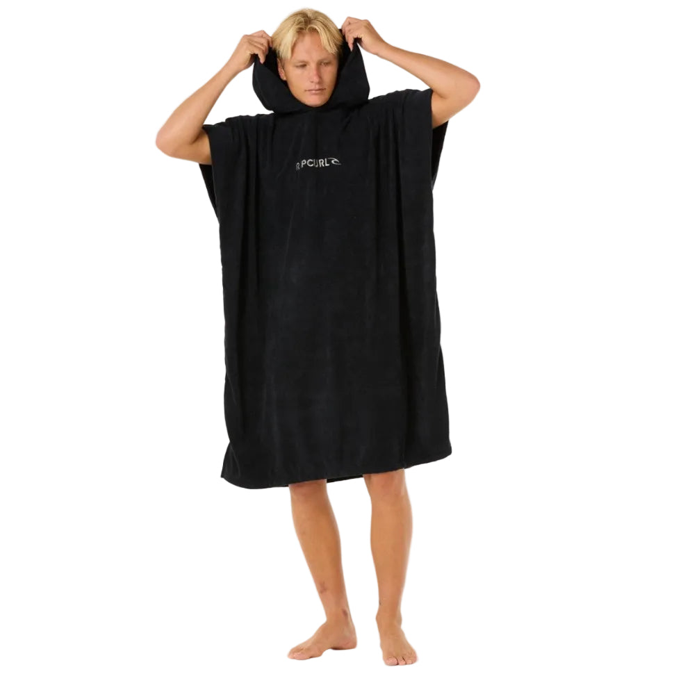 Rip Curl Brand Hooded Towel Men's Changing Robe - Black/Grey