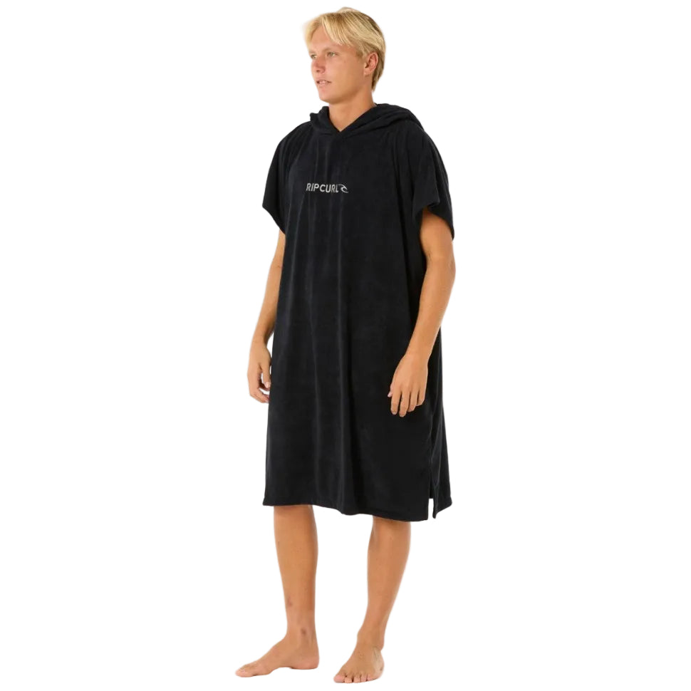 Rip Curl Brand Hooded Towel Men's Changing Robe - Black/Grey