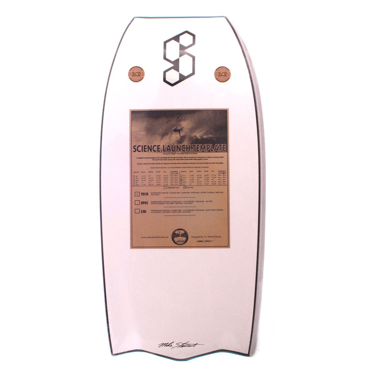 Science 41 Launch PE Delta Tail Bodyboard - Aqua back