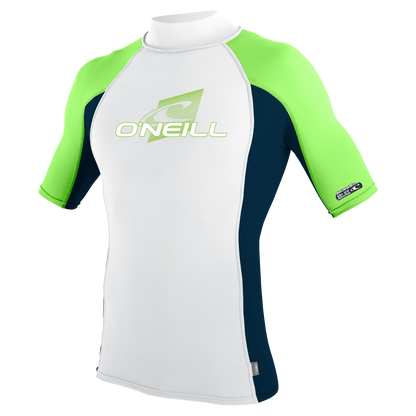 O'Neill Premium Skins S/S Turtleneck Rash Guard - White/Abyss/Dayglo