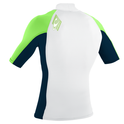 O'Neill Premium Skins S/S Turtleneck Rash Guard - White/Abyss/Dayglo