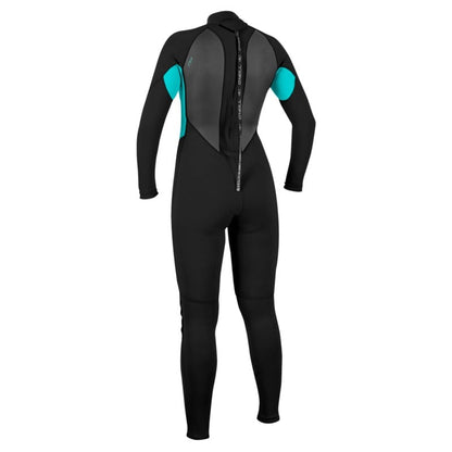 O'Neill Womens Reactor-2 3/2mm Back Zip Summer Wetsuit 2026 - Black / Light Aqua