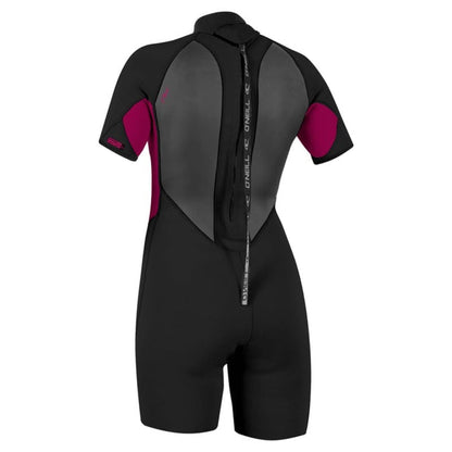 O'Neill Womens Reactor-2 3/2mm Back Zip SAMPLE Shorty 2026 - Black / Punk Pink