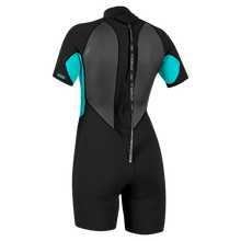 O'Neill Reactor-2 2mm Women's Back Zip Shorty SAMPLE Wetsuit 2026 - Back/Light Aqua