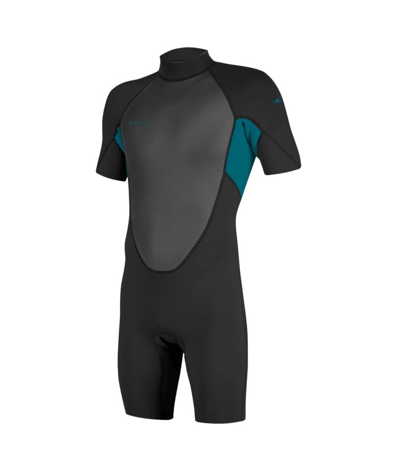 O'Neill Youth Reactor-2 2mm Back Zip Shorty in Black / Tide Pool
