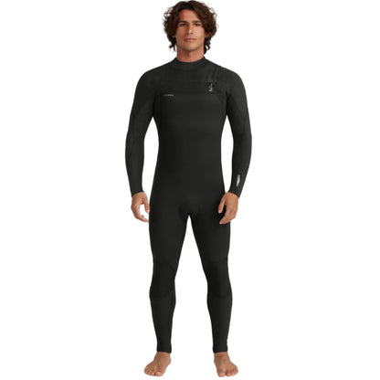 O'Neill Hyperfreak 4/3+mm Mens Chest Zip Wetsuit in Black