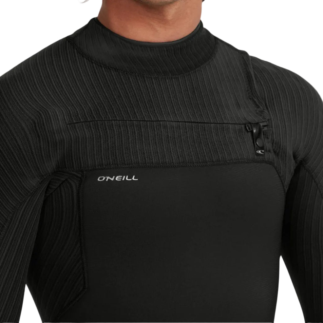 O'Neill Hyperfreak 4/3+mm Men's Chest Zip Wetsuit 2026 - Black