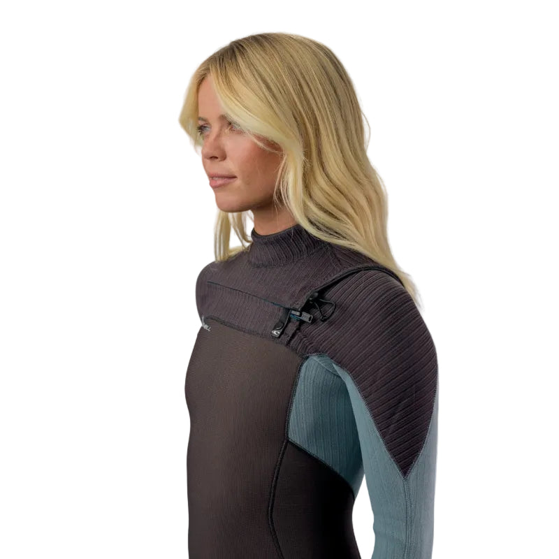 O'Neill Womens Hyperfreak 4/3+mm Chest Zip Wetsuit 2026 - Arabica / Tradewinds