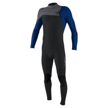 O'Neill Youth Hyperfreak 4/3+mm Chest Zip SAMPLE Wetsuit - Tempered Steel / Twilight Blue / Smoke