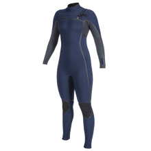 O'Neill Hyperfreak Fire 4/3+mm Chest Zip Wetsuit - Navy/Shade - Front