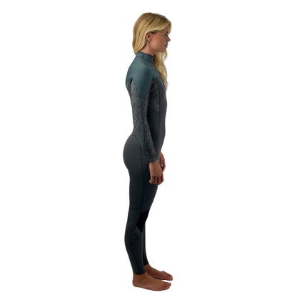 O'Neill Womens Epic 4/3mm Chest Zip Wetsuit 2026 - Tempered Steel / Shaded Island Sky / Shade