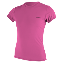 O'Neill Basic Skins Womens Short Sleeve SAMPLE Slim Sun Shirt - Fox Pink