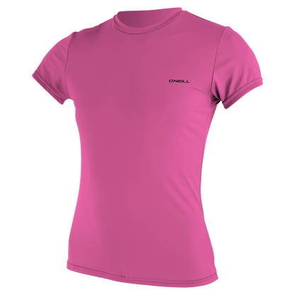 O'Neill Basic Skins Womens Short Sleeve SAMPLE Slim Sun Shirt - Fox Pink