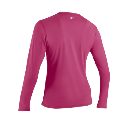 O'Neill Basic Skins Women's  Long Sleeve SAMPLE Sun Shirt - Fox Pink