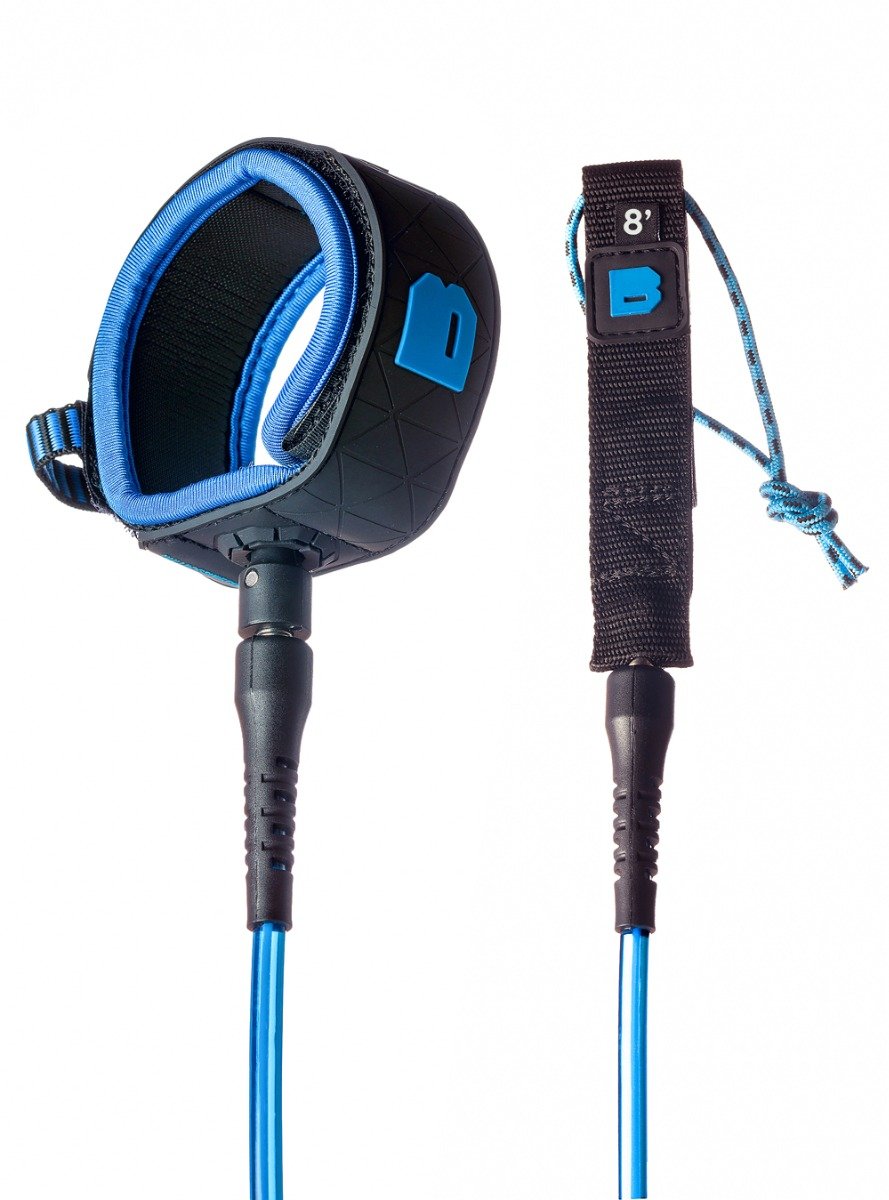 Bulldog 8ft0 Ankle Surf Leash - Black/Cyan
