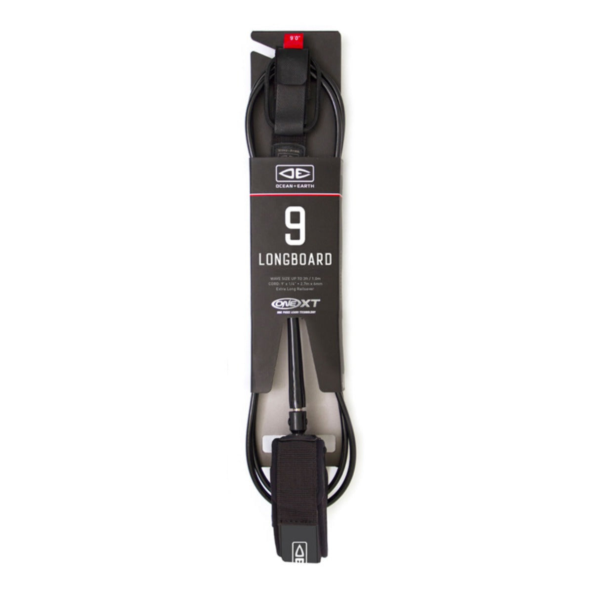 Ocean & Earth Premium OneXT 9ft Surfboard Leash - Black