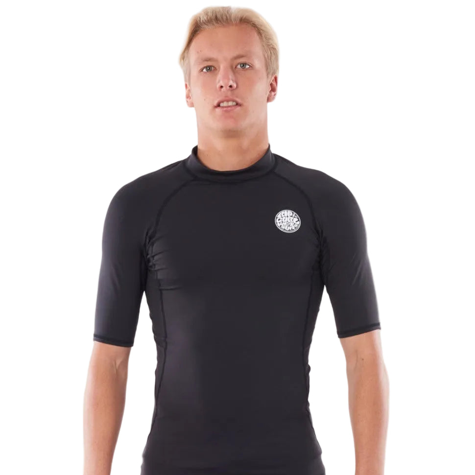 Rip Curl Thermopro Short Sleeve Thermal Rash Vest in Black
