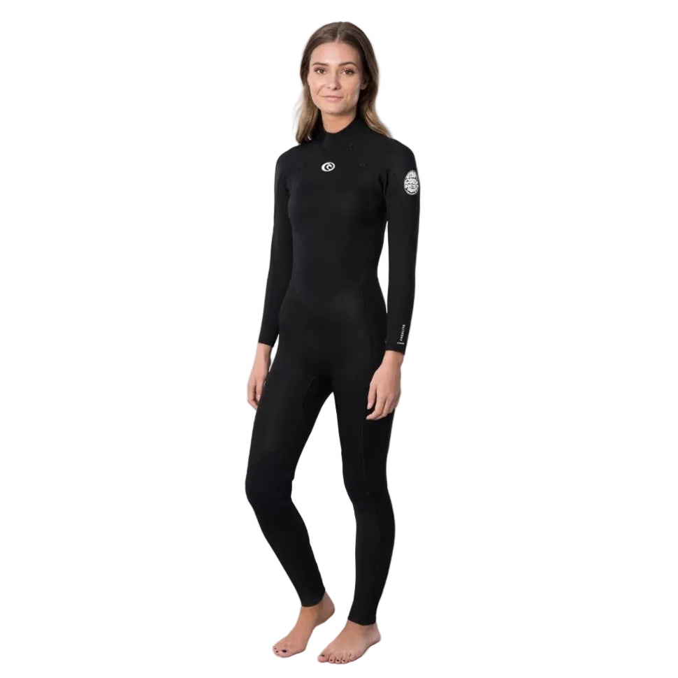 Rip Curl Freelite 4/3mm Back Zip Womens Wetsuit in Black
