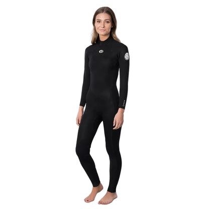 Rip Curl Freelite 4/3mm Back Zip Womens Wetsuit in Black