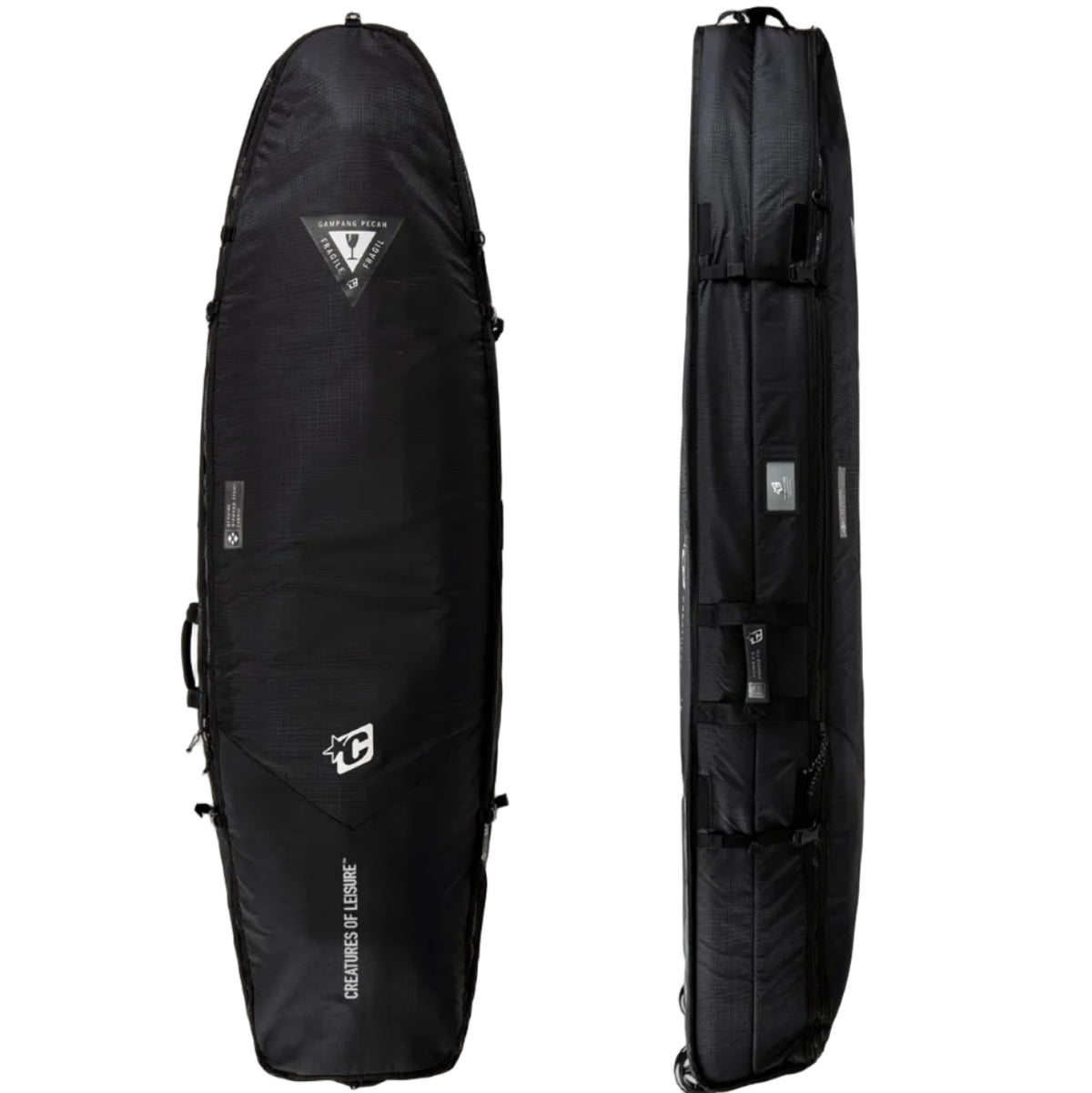 Creatures Of Leisure Funboard Wheely DT2.0 Board Bag - Black Silver