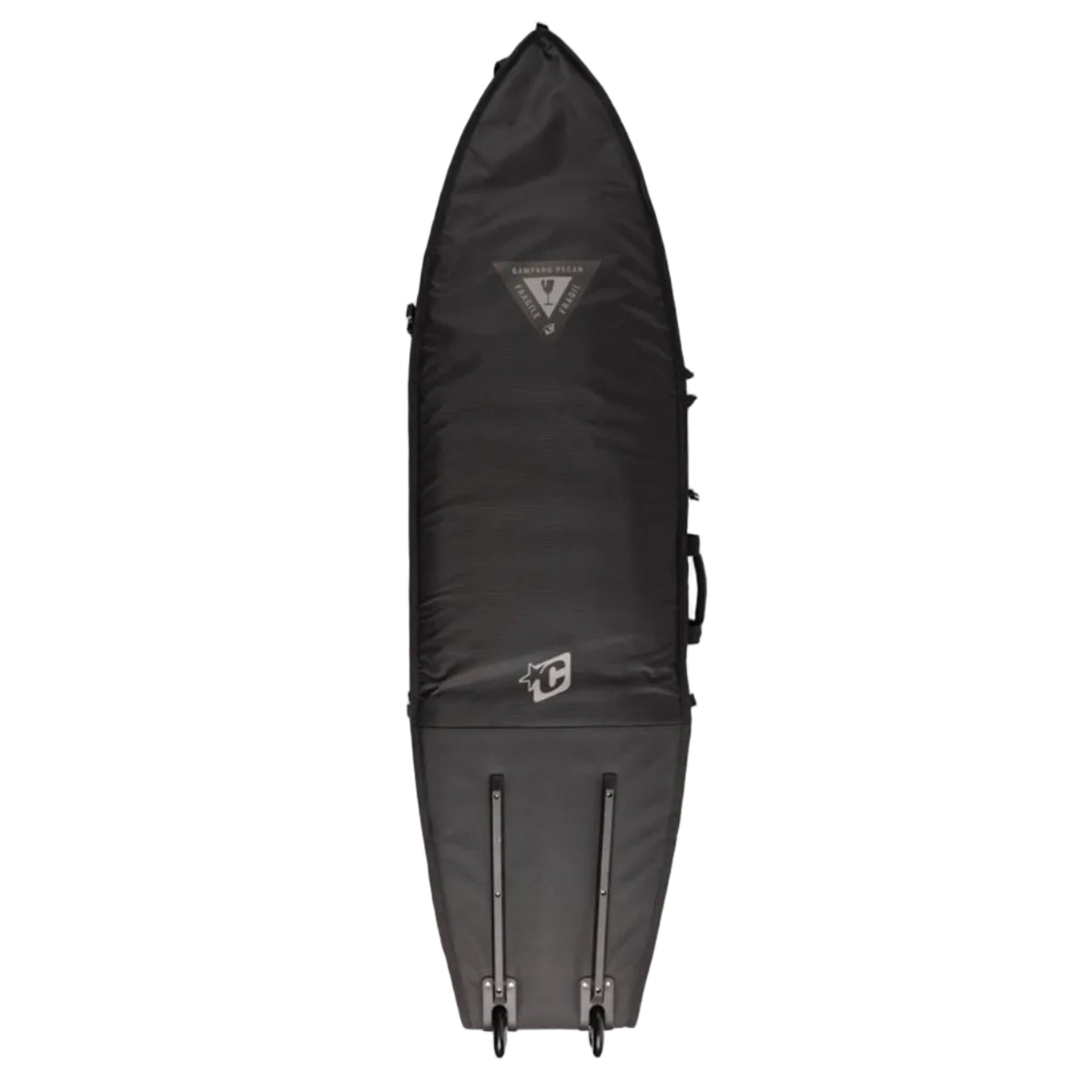 Creatures Of Leisure Shortboard Triple Wheely DT2.0 Board Bag - Black Silver