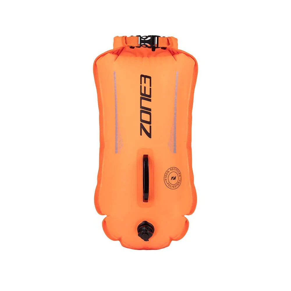ZONE3 Recycled 28L Swim Safety Buoy/Dry Bag - Hi-Vis Orange