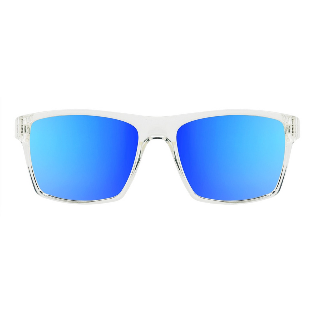 Dirty Dog Vendetta Sunglasses - Crystal / Grey / Blue Fusion Mirror Polarised
