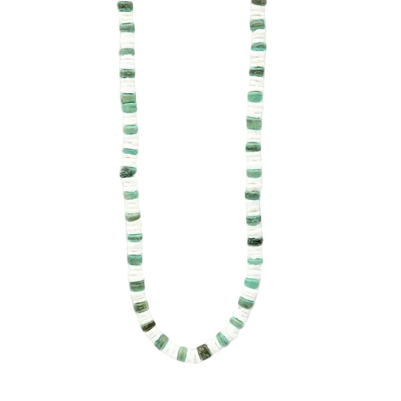 Pineapple Island Beaded Necklace - White/Green