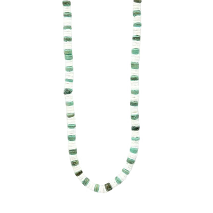 Pineapple Island Beaded Necklace - White/Green