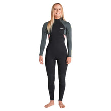 C-Skins NuWave Element 3/2mm Womens FL Back Zip Steamer 2026 - Black/Forest Green/Rose