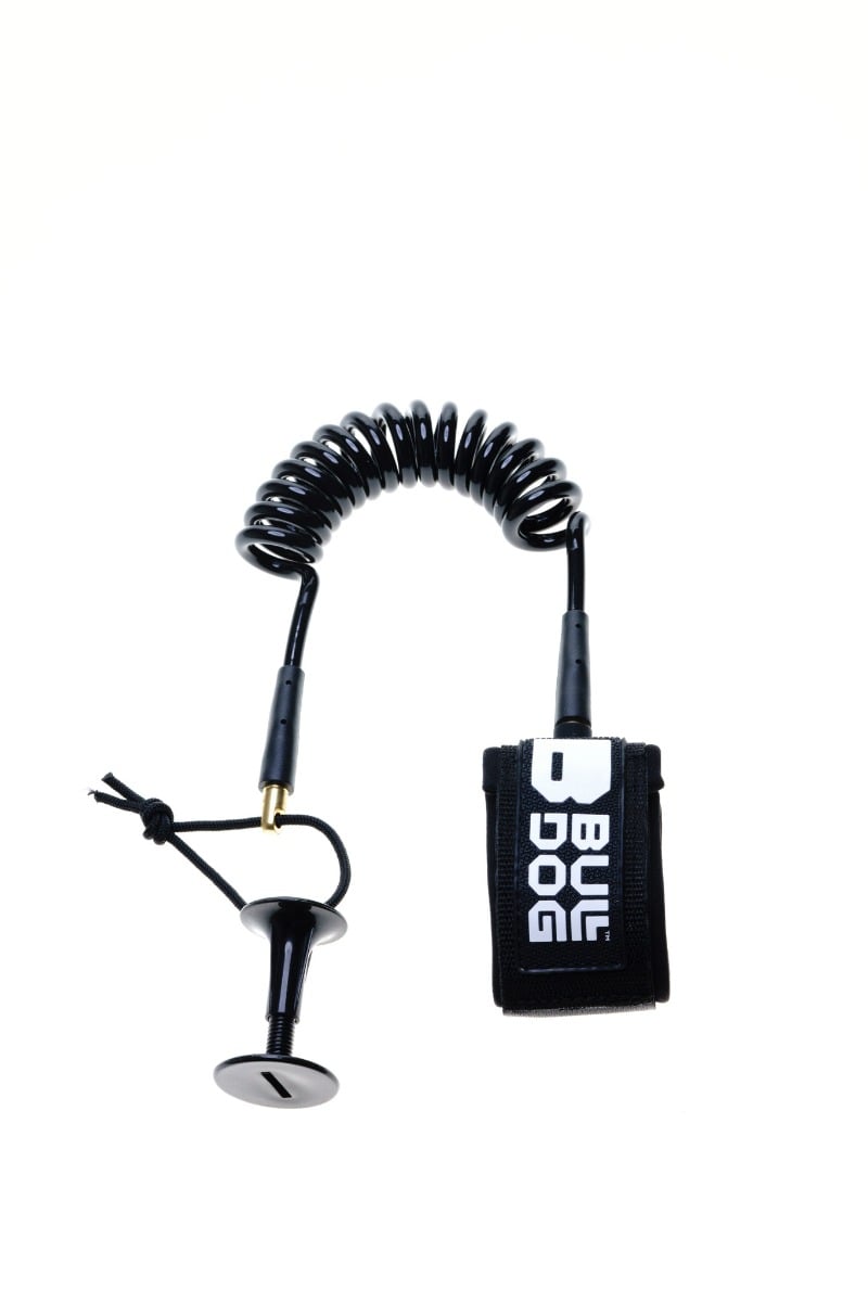 Bulldog Bodyboard Elbow Coil Leash - Black/White